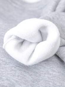 小男孩卡通印花保暖內襯連帽衫