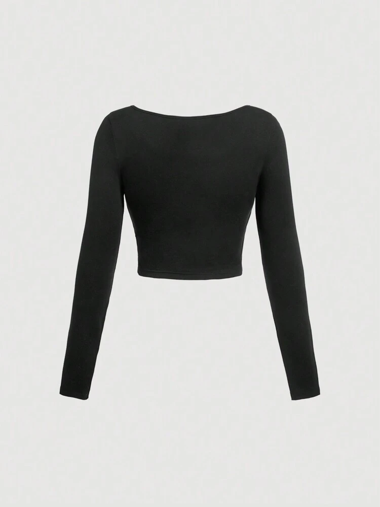 Cut Out Front Crop Tee