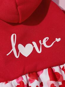 PETSIN 1pc Valentine's Day Heart Printed Red Pet Dress - Multicolor - View 3
