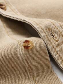 Manfinity Homme Men's Workwear Denim Shirt With Pockets - Khaki - View 3