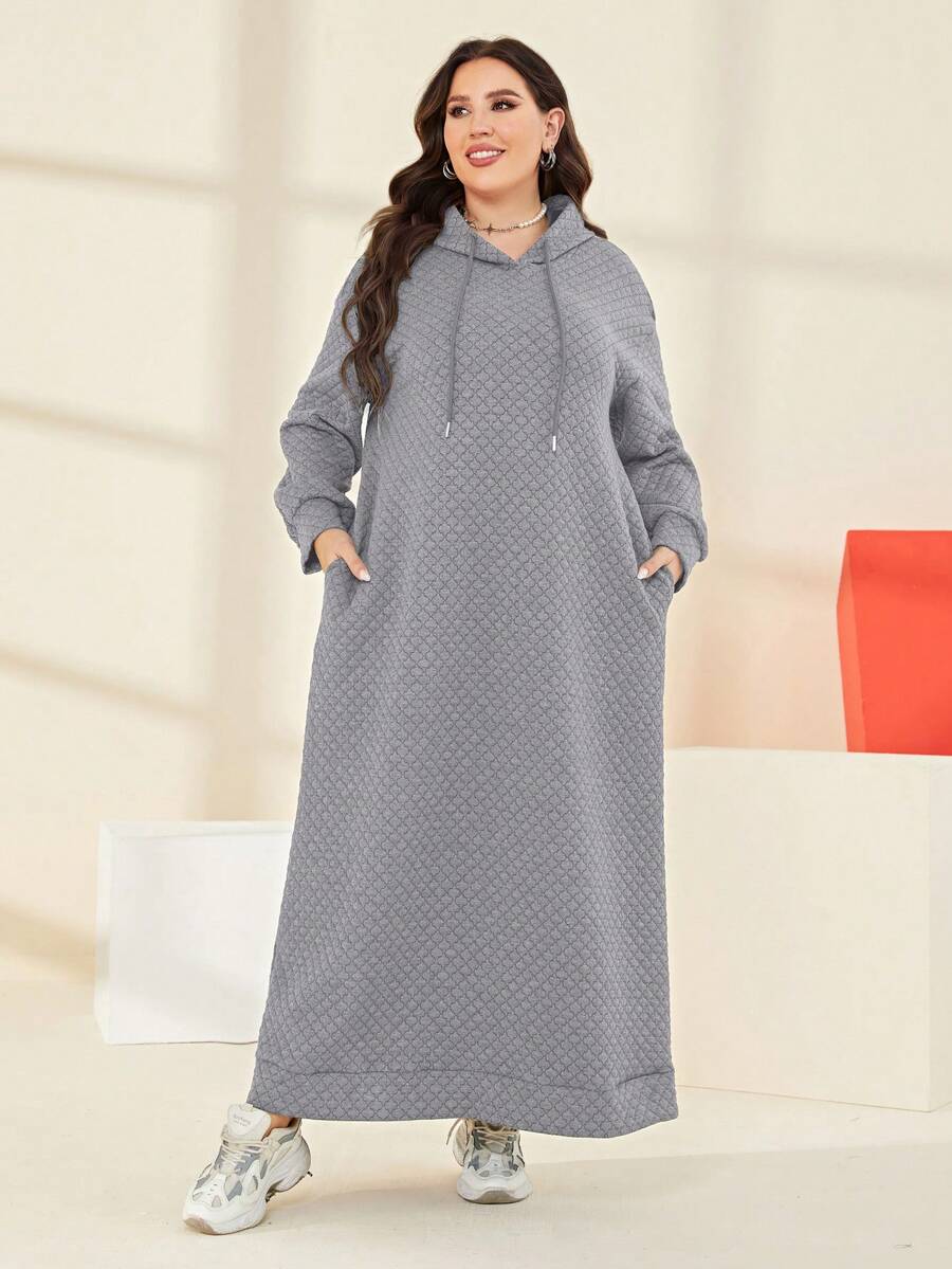 Mulvari 加大尺寸灰色連帽運動裙 - 淺灰色 - 查看 1