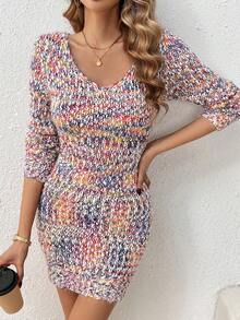 SHEIN LUNE 漸層毛衣連衣裙 - 彩色 - 查看 6