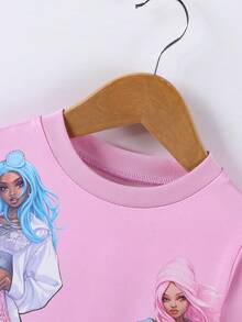 Baby Girl Figure Graphic Tee - Baby Pink - View 4