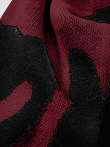 EURMUSE Men's Printed Drop Shoulder Sweater - Burgundy - View 5