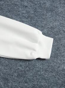 SHEIN Girls' Casual Round Neck Pullover Sweatshirt For Leisure And Home - White - View 4