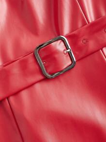 SHEIN DECDS Của phụ nữ Dây đeo Da giả Đuôi cá Đầm - Đỏ - Xem 11