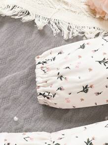 SHEIN 嬰兒女孩春秋時節可愛簡約花卉長袖連衣裙 - 彩色 - 查看 5