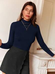 SHEIN Frenchy 女性t恤衫 - 藏蓝色 - 查看 4