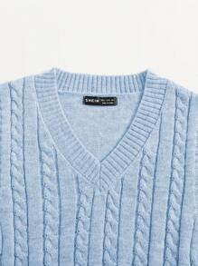 Elamini 女性簡約純色v領針織背心上衣