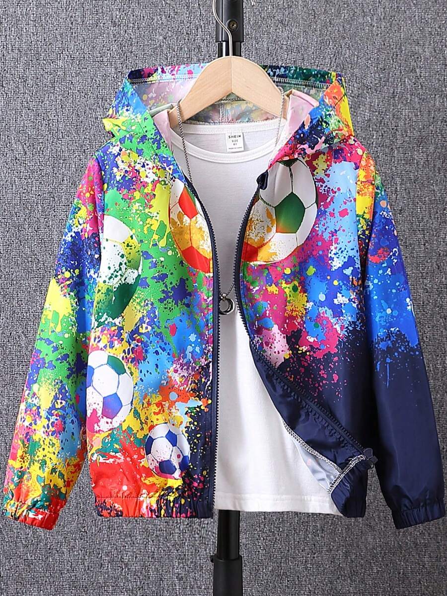 Cậu bé Tween Thể thao Được Sơn Mẫu Áo khoác - Nhiều màu - Xem 1