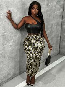 Slaydiva 夏季时尚印花铅笔裙 - 彩色 - 查看 5