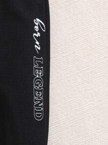 嬰兒男童經典黑白格紋連體褲和褲子套裝 - 黑與白 - 查看 7