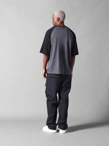 SUMWON 撞色袖插肩 T 恤 - 灰色 - 查看 4