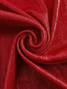 SHEIN ICON Bodycon Halterneck Dress - Red - View 4