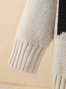 Boys' Color Block Round Neck Comfortable And Stylish Sweater - Multicolor - View 6