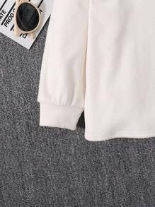 SHEIN Young Boy Letter Graphic Mock Neck Tee - White - View 5