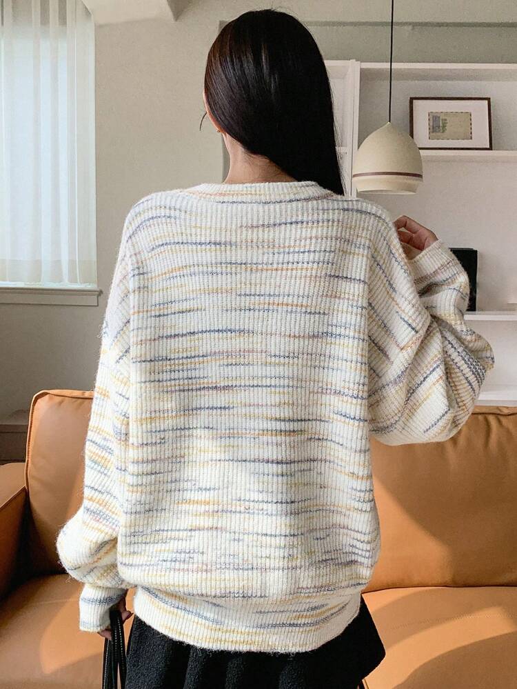 Women's Contrast Crew Neck Sweater,Fall Clothes
