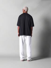 SUMWON Oversized Fit Tee With Front Graphic Print - Black - View 5