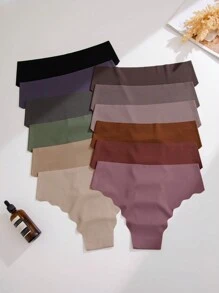Women's Seamless Triangle Panties (12pcs/pack) - Multicolor - View 2