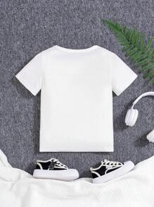 SHEIN Tricou casual cu gât rotund, îmbrăcăminte de vară la modă și sport, Ziua Îndrăgostiților