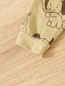 SHEIN 男婴大象印花裤（两件装） - 棕色 - 查看 6