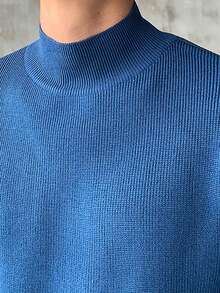 男士休閒時尚毛衣 - 藍色 - 查看 3