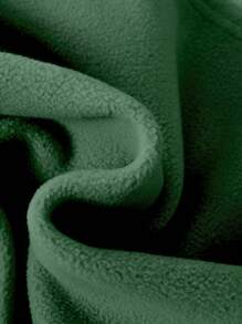 SHEIN Bộ 2 món/Bộ Unisex Baby Túi trước Áo khoác cổ đứng trễ vai & Quần buộc mắt cá chân Bộ đồ lót nhiệt dày - Màu xanh lá cây đậm - Xem 3