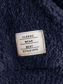 SHEIN 小男童休閒長毛絨熊耳朵連帽衫