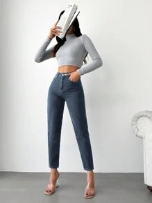 SHEIN Cottnline 女士牛仔褲 - 淺色水洗藍 - 查看 4