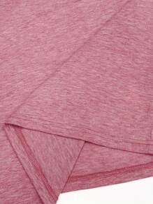 SHEIN EZwear Women's Slogan Printed T-shirt - Pink - View 5