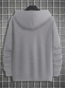 RueChic Men's Animal Print Hooded Long Sleeve Sweatshirt - Light Grey - View 2