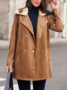 SHEIN Clasi Vrouwen Random kraag Dubbel Rijn Knoppen Normale Fit Jas