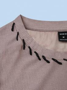 Claim Dot Loose Fit Men's Drop Shoulder T-Shirt - Violet Purple - View 3