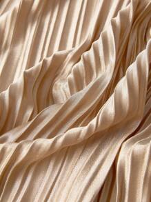 SHEIN Maternity Textured Button Front Belted Shirt Dress - Khaki - View 7