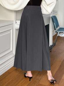 Dazy Star Women's Pleated Skirt,Back To School Clothes Fall - Dark Grey - View 2