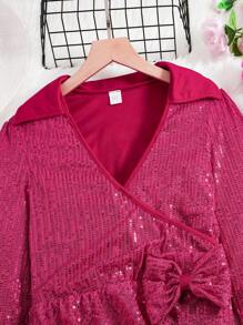 Teenage Girls' Sequined Glamorous Party & Gathering Wear Dress