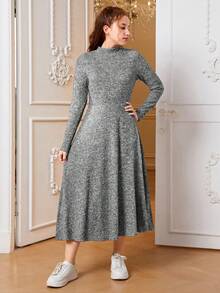 SHEIN 少女高領連身裙無腰帶 - 淺灰色 - 查看 3