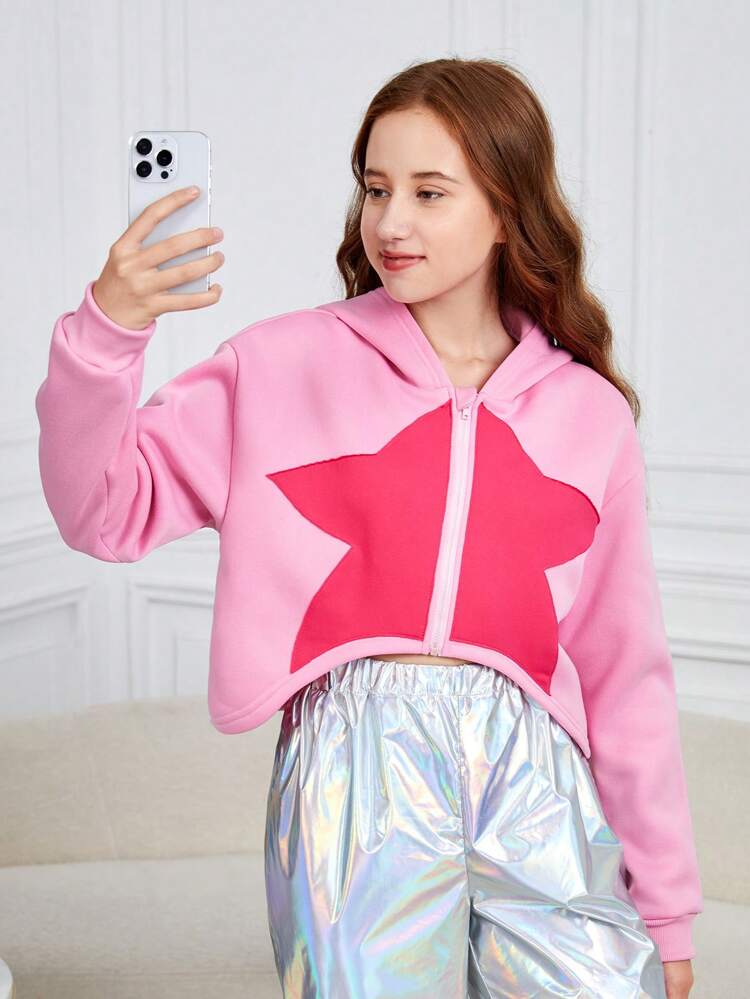 Teen Girls' Casual Street Style Pentagram Printed Sweatshirt