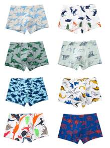 男童恐龙印花八件套平角内裤 - 彩色 - 查看 2