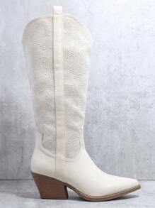 SHUZIA Women's Solid Color Simple Daily Fashion Wedge Heel Boots Mother's Day Present