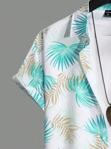Manfinity RSRT Men's Floral Print Short Sleeve Shirt And Shorts Two Piece Set (random Cutting) - Multicolor - View 4