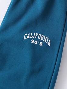 SHEIN 適合青少年男孩的運動/休閒/厚款針織保暖紗線長褲,適用於家居穿著