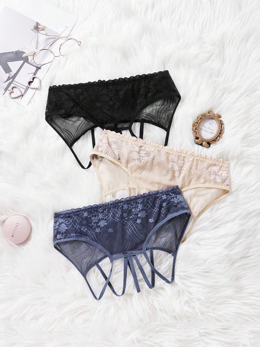 3入/pack花紋性感內衣,標準尺寸 - 彩色 - 查看 1