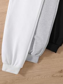 Tween Girl 3 Pieces Of Simple And Comfortable Letter Printed Sweatpants Chic Outfits For Autumn/Winter