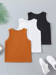 SHEIN 男童纯色上衣 3 件装 - 彩色 - 查看 2