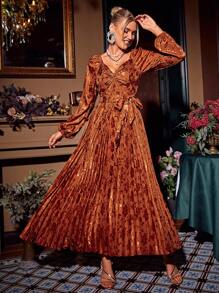 Simplee 女士連身裙 - 橘色 - 查看 1