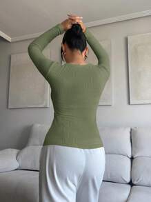SHEIN SXY Camiseta Sólida De Color Para Mujer