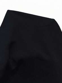 SHEIN Unity 女士大碼純色襯衫 - 黑色 - 查看 6