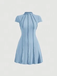 SHEIN MOD 女士連身裙 - 藍色 - 查看 1