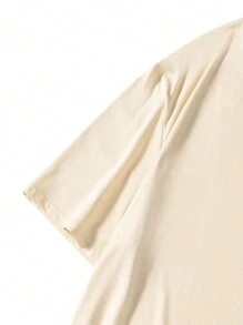 Manfinity Dauomo Men's Printed Short Sleeve T-shirt With Back Design - Khaki - View 4